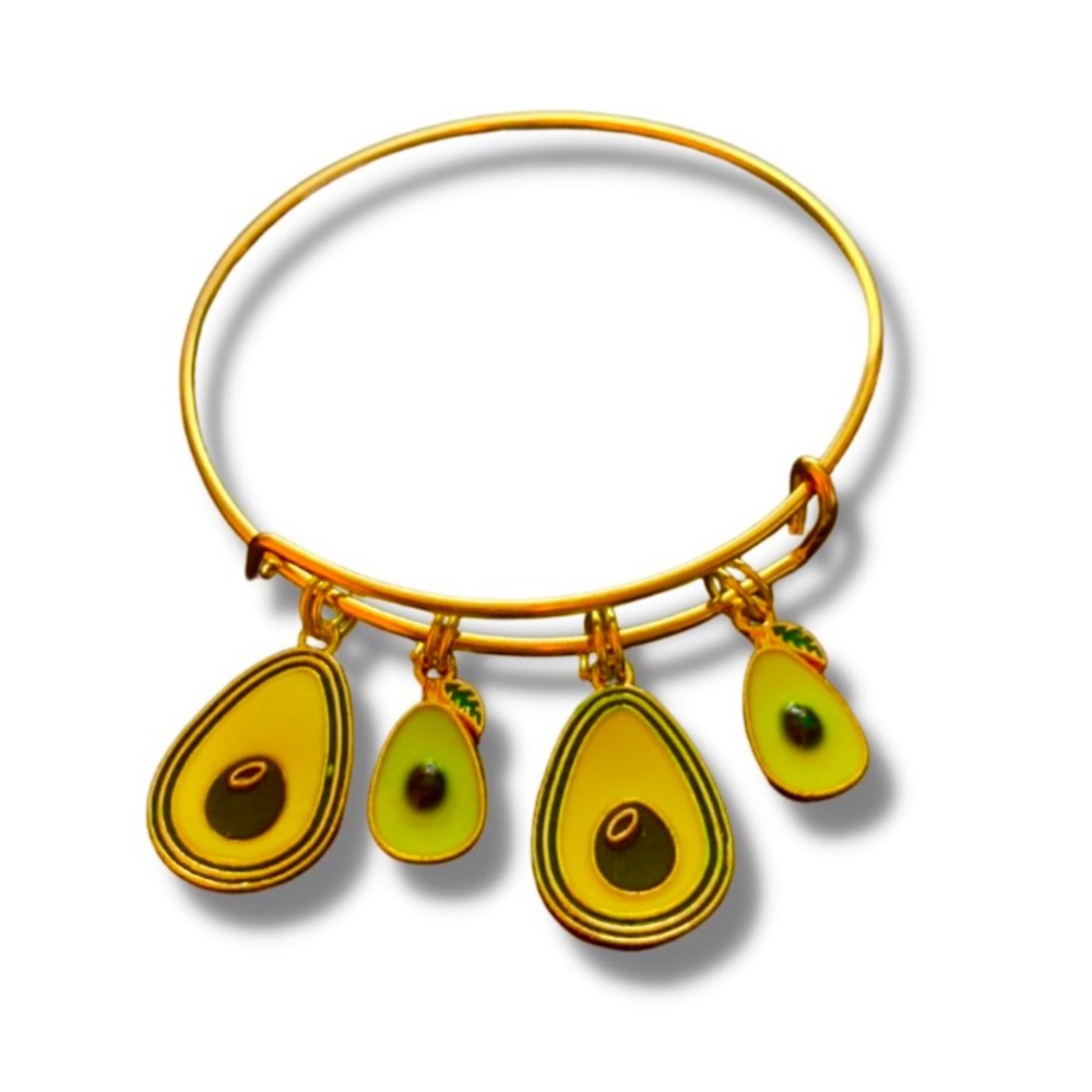 Custom "Avocado" Charm Bangle Bracelet - Picture 2 of 2